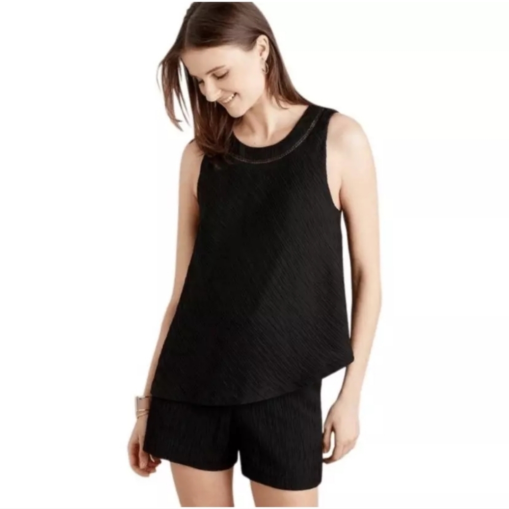 Anthropology Elevenses Santa Ana Sleeveless Romper Black Size S